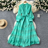 Mini Long-Sleeved A-Line Chiffon Dress