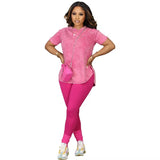 Trendy Casual Solid Color Sports Two-Piece Set