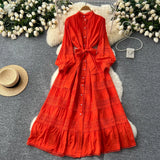 Mini Long-Sleeved A-Line Chiffon Dress