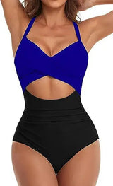 V-Neck One Piece Swimsuit