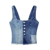 Women’s Embroidered Jeans Camisole Top