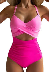 V-Neck One Piece Swimsuit