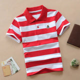 Kids Short Sleeve Striped Polo Shirt
