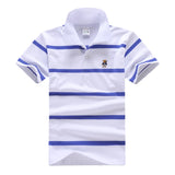 Kids Short Sleeve Striped Polo Shirt