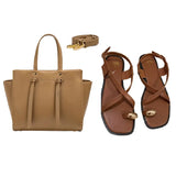Flat Toe Sandals with Mini Matching Bag