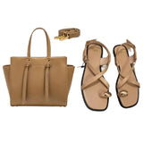 Flat Toe Sandals with Mini Matching Bag