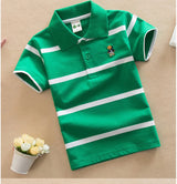 Kids Short Sleeve Striped Polo Shirt