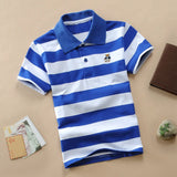 Kids Short Sleeve Striped Polo Shirt