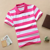 Kids Short Sleeve Striped Polo Shirt