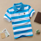Kids Short Sleeve Striped Polo Shirt