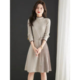 Mid-Length Plus Size Knitted Dress