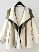 Women’s Hooded Spliced Loose Waist Coat