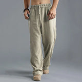 Men's Casual Linen-Style Polyester Pants