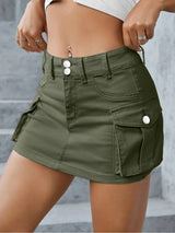 Slim Fit Denim Skirt with Pockets