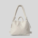Quilted Nylon Drawstring Shoulder Bag