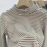 Women’s Striped Long-Sleeve Velvet Pullover
