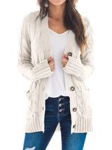 Women’s Oversized White Knitted Plus Size Cardigan