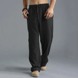 Men's Casual Linen-Style Polyester Pants
