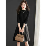 Mid-Length Plus Size Knitted Dress