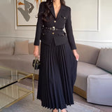Long Sleeved Set with Midi Skirt