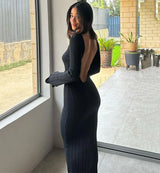 Women’s Backless Knitted Maxi Dress