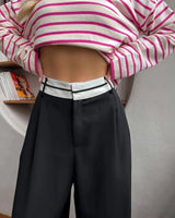 Women's White High-Waist Pants