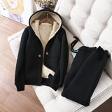 Women’s Plush Hooded Sports and Leisure Set