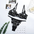 Transparent Floral Underwear Set