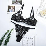 Transparent Floral Underwear Set