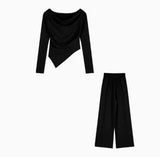 Loose Straight Leg Pants Set