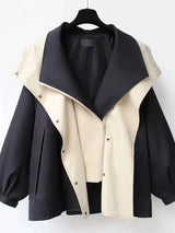 Women’s Hooded Spliced Loose Waist Coat