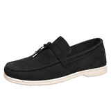 Men’s Faux Suede Floral Slip-On Loafers
