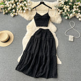 Women’s V-Neck Crop & High-Waist Skirt Set