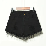 High-Waisted Stretch Denim Shorts