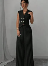 Women's V-Neck Sleeveless 2-Piece Set