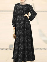 Waist-Cinched Long Dress