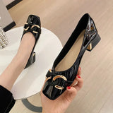 Chunky Heel PU Dress Heels