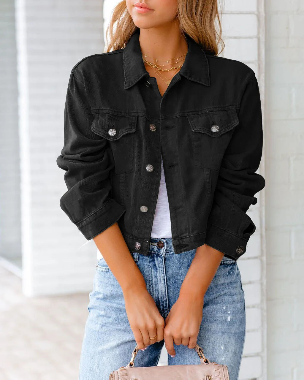 Women Long Sleeved Casual Denim Jacket for autumn season