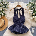 Women’s Ruffle Neck Embroidered Tank Top