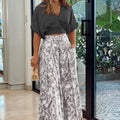 Women’s Loose Lapel Printed Shorts Set
