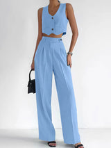 Women’s Canvas Sleeveless Vest Set