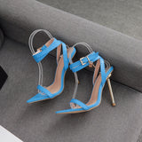 Women's Pointed Metal Lock High Heels