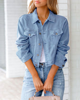 Women Long Sleeved Casual Denim Jacket for autumn season