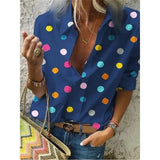 Women’s Colorful Polka Dot Blouse
