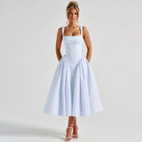 Women's Elegant Sleeveless Plaid Dress