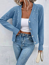 Elegant Beaded Knit Cardigan