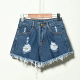 High-Waisted Stretch Denim Shorts