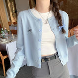 Women’s Open Front Embroidered Knitted Cardigan