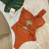 Women's One-Shoulder Hollow-Out Bikini