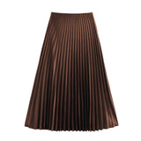 Women  Long Pleated Skirt for autumn